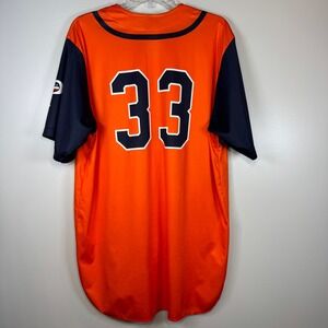 Champro Orioles Baseball Jersey Orange Navy Blue Button Up Adult L Y2K Sport